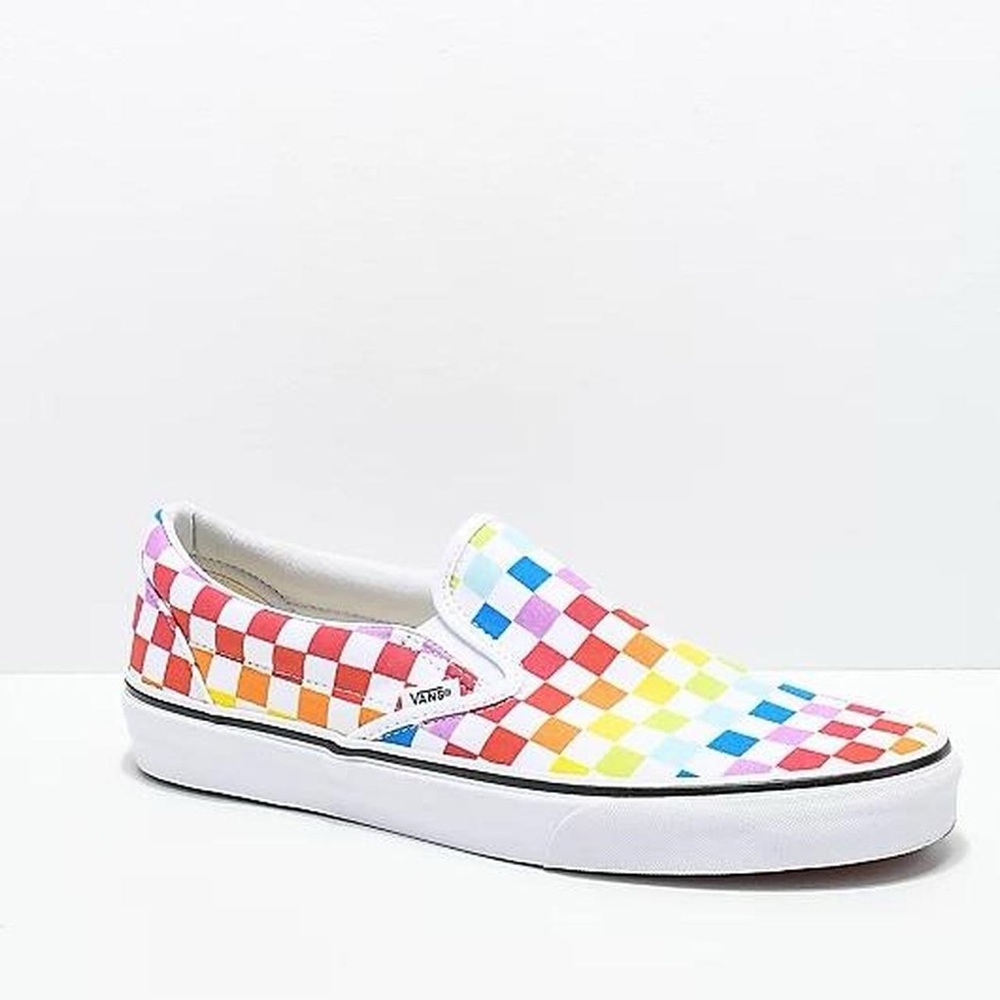 Rainbow checkered vans